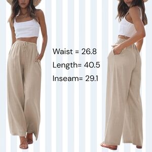 100% LINEN | Cropped Wide-Leg Pant